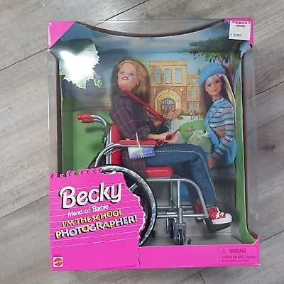 VTG 1998 Becky Friend Of Barbie 20202 Doll I'm The School Photographer NOS • $17.95