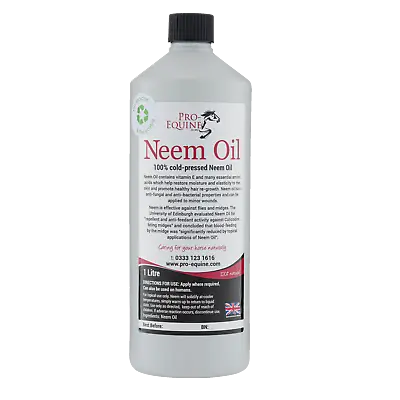 Pro Equine Neem Oil Pure Cold Pressed For Summer Fly Protection & Skin Care • £29.50