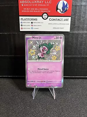 Pokémon TCG Mime Jr. Scarlet & Violet: Paldean Fates 157/091 Holo Shiny Rare • $5.99