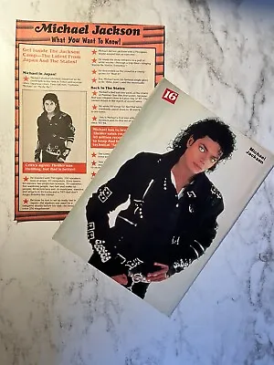 Michael Jackson Pinup & Clipping From 80’s Teen Magazine. Bad. • $5.50