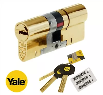 Yale 55/40 Platinum 3 Star Cylinder Brass Anti Snap Maximum Security • £24.99