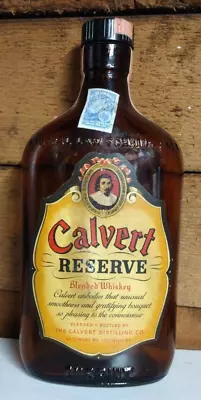 Calvert Reserve Blended Whiskey Pint Bottle Baltimore West Virginia Tax Stamp • $19.95