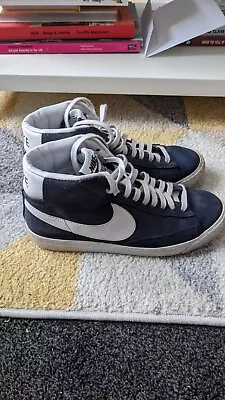 £20 • Buy Nike Blazer Premium Womens Vintage Mid Top Sneakers UK Size 5 Blue Suede