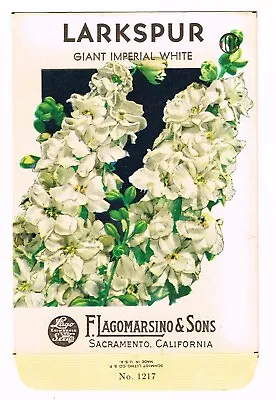 Original Vintage Seed Packets Flowers C1930s-1940s Sacramento Larkspur Imerial • $5.95