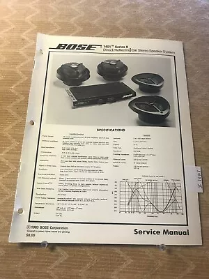 Original Bose-- 1401 Series Ii Car Stereo System - Service Manual D1216 • $11.21