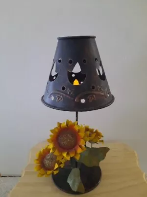 Metal 11.25  Sunflowers Tea Light Votive Candle Holder • $12.99