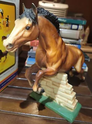 Breyer Molding Jumping Horse With Fence Stand Vintage Figurine Model 300  • $13