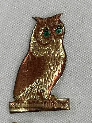 16 Vintage OWL Gold Foil Embossed Stickers - Green Eyes 3/4  Bird • $10.25