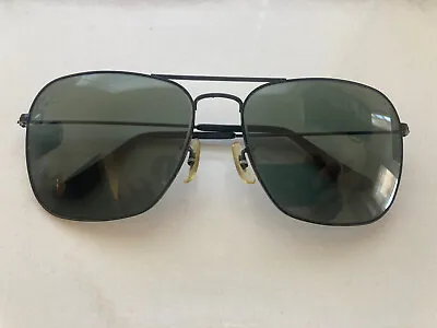 Vintage B&L Ray Ban Caravan Black Frame Sunglasses Made In USA • $255.52