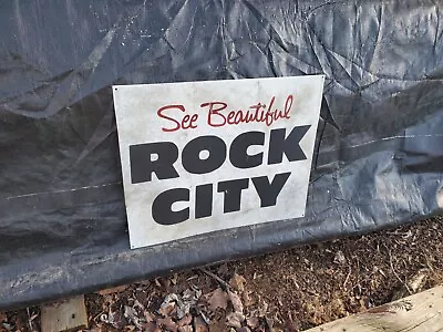 See Rock City Chattanooga 18x15  Speed Shop Shed Cave Sign Antiqued Look VTG • $60