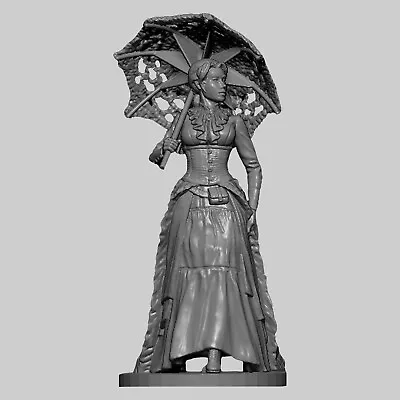 Toy Soldier Gothic Girl Steampunk Collectible Miniature Unpainted 1/32scale 54mm • $19.56