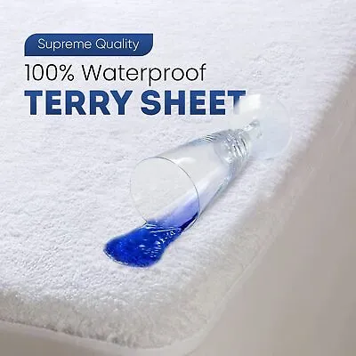 Waterproof Terry Mattress Protector Extra Deep Fitted Bed Sheet Cover Non-Noisy • £7.77