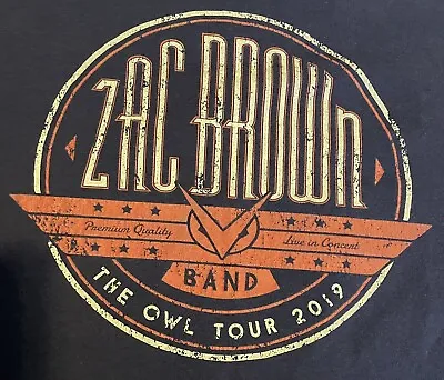 Zac Brown Band The Owl Tour Extra Large T-Shirt Conert Tour 2019 Dates Cities • $6.99