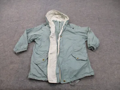 Pacific Trail Jacket Womens Medium Blue Hooded Coat Full Zip Windbreaker * • $19.97