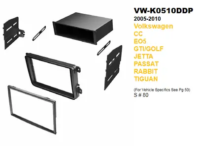 Car Radio Stereo Dash Installation Kit With Pocket Selected 2005-2010 Volkswagon • $14.99