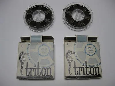 TWO Triton Long Play Acetate Magnetic Recording Tape 225 Ft 1/4  X 225ft • $10.02