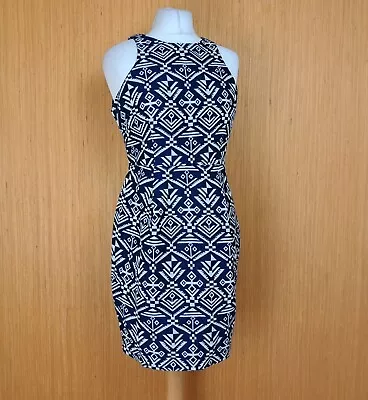 £10.20 • Buy Eva Lola Dress Blue Geometric Sleeveless Shift Short Large UK 12 - New