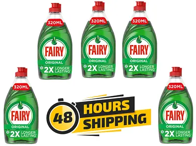 5 X Fairy Clean And Fresh Original Washing Up Liquid 320 Ml Each BULK DISCOUNT • £10.49