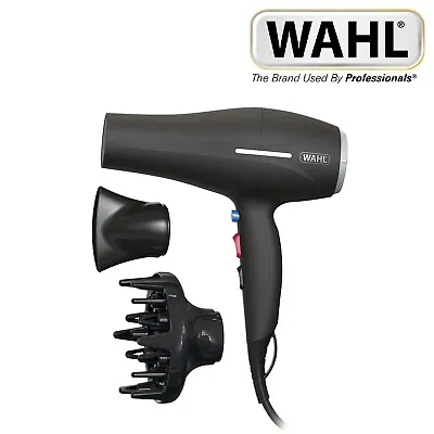 Wahl Ionic Smooth Hairdryer 3 Heat 2 Speed Settings 2200W Black ZY105 • £26.99