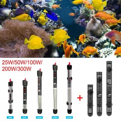 Aquarium Heater 25-300W Thermostat Anti-Explosion For Tropical Fish Tank 5-60gal • $12.96