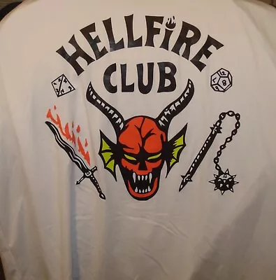 Stranger Things Hellfire Club T Shirt Adult XXL 4XL White Raglan Baseball Sleeve • $17.70