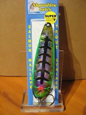 Moonshine Lures 4 1/2  Magnum Salmon Trolling Spoon / RV Series Hulk • $11.87