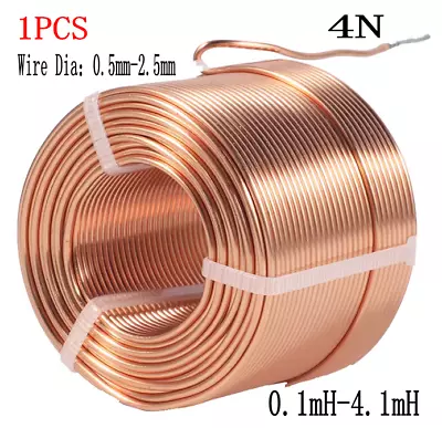 Dia 0.5-2.5mm 0.1mH~4.1mH Speaker Crossover Inductor 4N Oxygen-Free Copper Coil  • $64.75