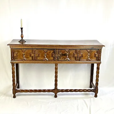 Small Jacobean Geometric Oak Dresser/ Sideboard • £895