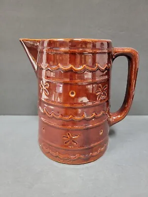 Vintage Marcrest Stoneware Daisy Dot Water Pitcher 8  Oven Proof  Made In USA • $9.99