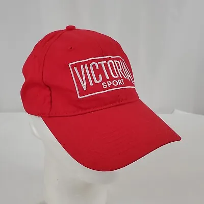 Victoria's Secret Hat Cap Victoria Sport Embroidered Red Cotton Twill Adjustable • $13.99