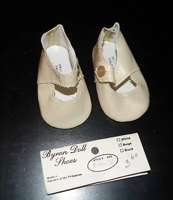 Vintage BYRON Doll Shoes Style S-55 Beige Size 9 New Old Stock • $12.95