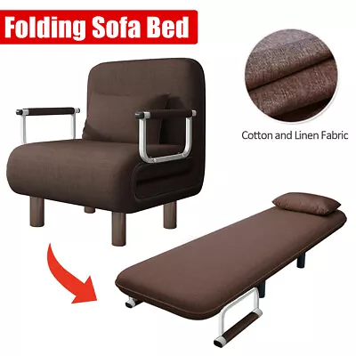 3-in-1 Folding Single/Double 5 Position Convertible Sleeper  Sofa Bed Chair NEW • £142.99