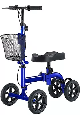 Knee Scooter RINKMO Steerable Knee Walker Economical Knee Scooters BLUE • $47.99