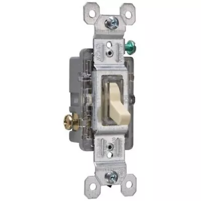 Legrand P&S Illuminated Toggle Light Switch 15amp 120 VAC 3 Way Ivory 663-ISLG • $8.99