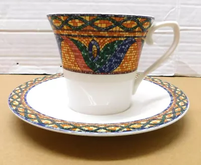 Mikasa Fine China HK 700 SAO PAULO Mosaic  Coffee Cup And Saucer Set • $29.69