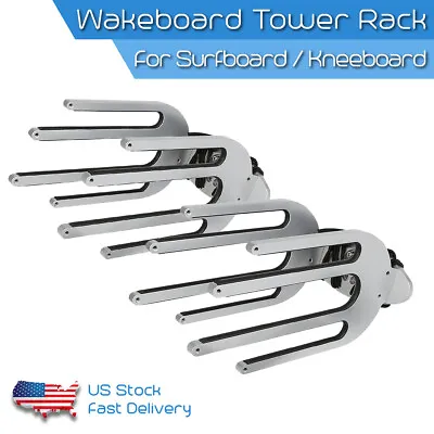 $181.98 • Buy 2Pcs Wakeboard Tower Rack Surfboard Holder Water Ski Board Bracket Boat Racks