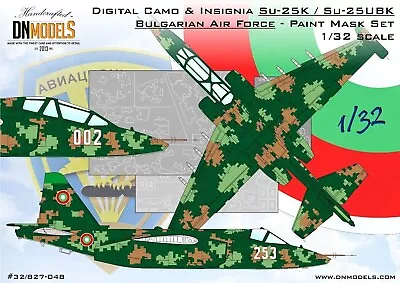 $47.99 • Buy Bulgarian Digital Su-25K Su-25UBK Camouflage & Insignia Mask Set 1/32 DN Models