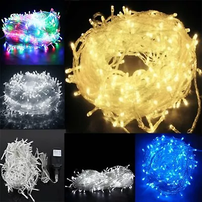 100/200/300/500 LED Fairy String Lights Xmas Garden Tree Outside Inside Party UK • £19.73