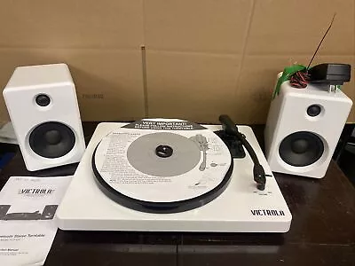 Victrola Modern Bluetooth Stereo Turntable ITUT420 White - Speakers Wires • $49.99