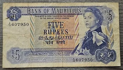 Mauritius Banknote  5 Rupees • $1