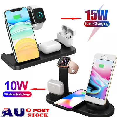 Wireless Charger Dock Charging Station For Watch Airpods IPhone 14 15 13 Samsung • $8.98