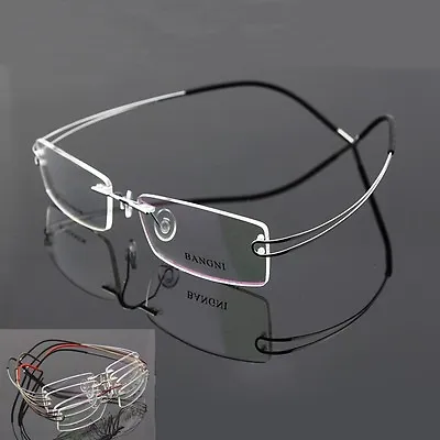 New Pure Beta Titanium Spectacles Rimless Flexible Hingeless Eyeglass Frame T617 • $28.45