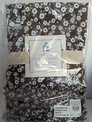 NEW Pottery Barn Kids Sabrina Basket Liner Extra Large XL Brown/ White Daisy  • $7.95