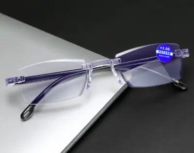 £3.49 • Buy 1PC Rimless Reading Glasses HD Lens Anti Blue Light Computer Frameless Glasses