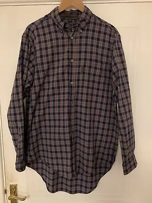 Katharine Hamnett Denim Men's Shirt M Check Plaid Long Sleeves Cotton GC • £22