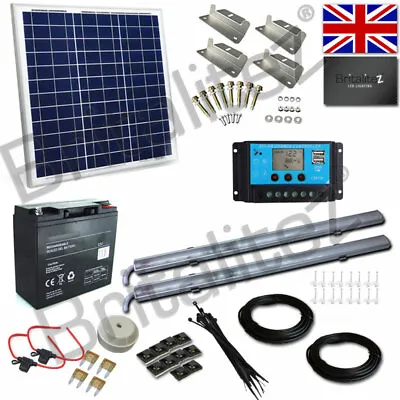 Solar Lighting Kit 2 X LED Strip Lights 40W Solar Panel With Battery 12V  • £224.99