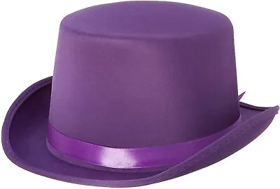 Top Hat Dlx Satin Purple Adult Magician Steampunk Costume Accessory • $14.95