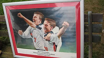 David Beckham Michael Owen Framed Print By Paul Love 107/1000 Issued From 98wcup • £44