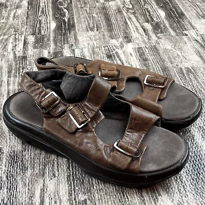 MBT Salama Womens Size 11 Dark Brown Leather Toning Fitness Comfort Sandals • $12.50