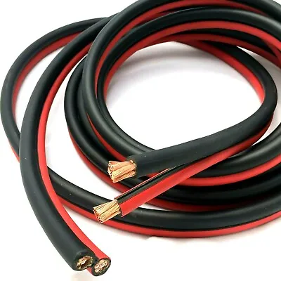 Battery Booster Jumper Cable Twin Wires Flexible Pure Copper 2 Gauge AWG Size • $11.72